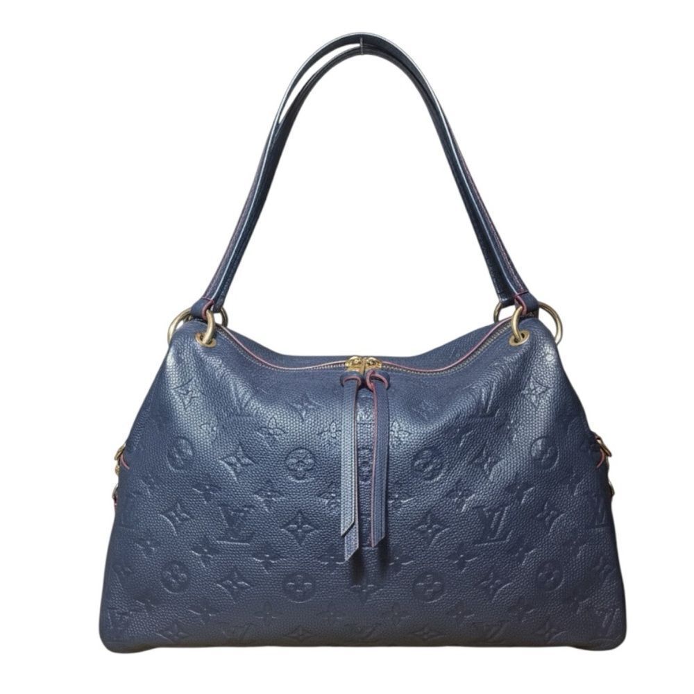 Louis Vuitton Marine Rouge Ponthieu Handbag Monogram Blue Empreinte Leather PM